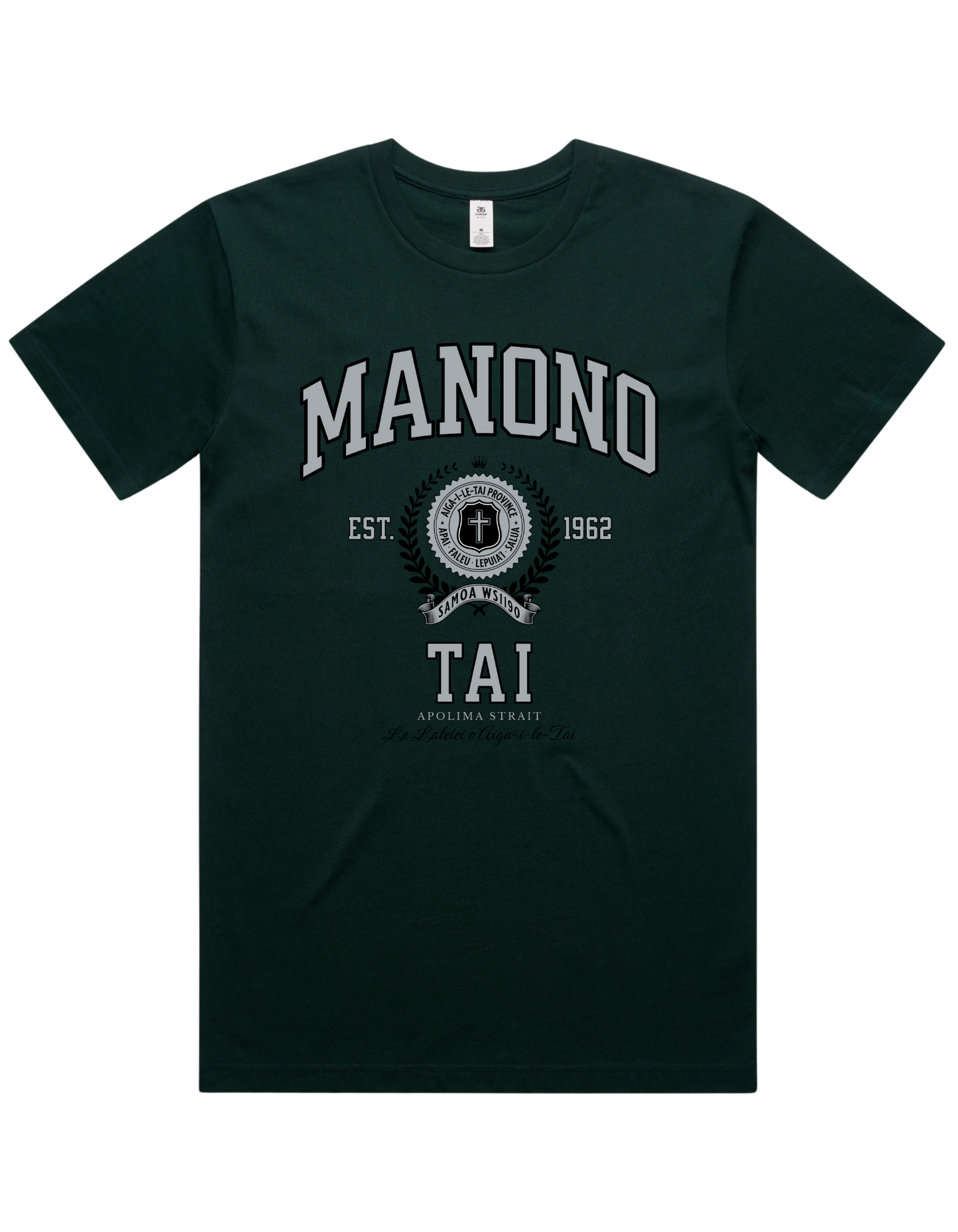 Manono Tai Varsity Tee 5050 - AS Colour - Silver Print