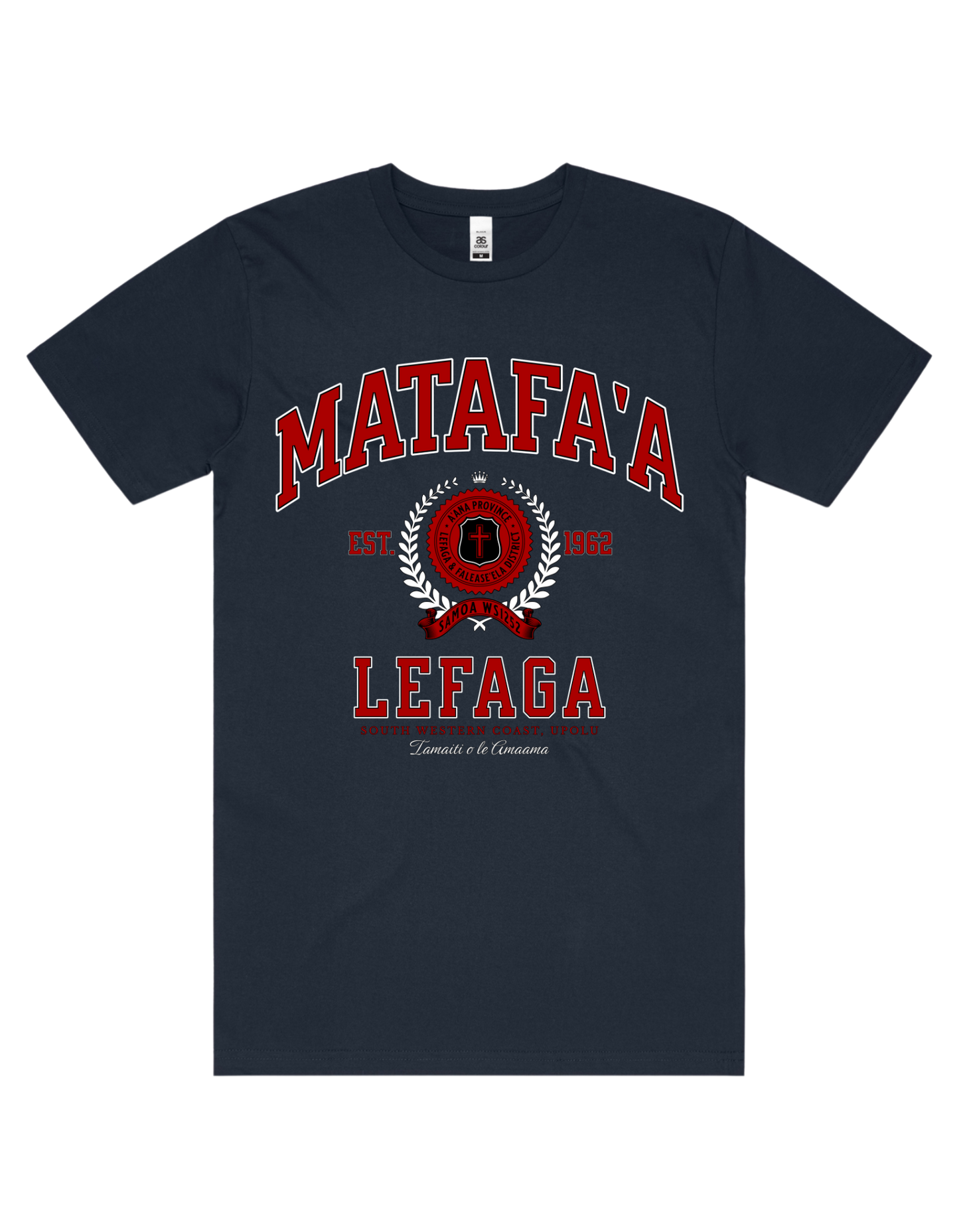 Matafa'a Lefaga Varsity Tee 5050 - AS Colour - Red Print