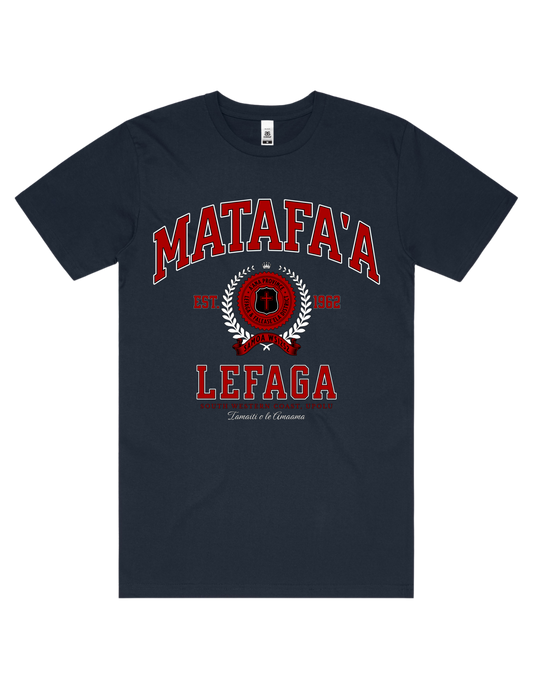 Matafa'a Lefaga Varsity Tee 5050 - AS Colour - Red Print