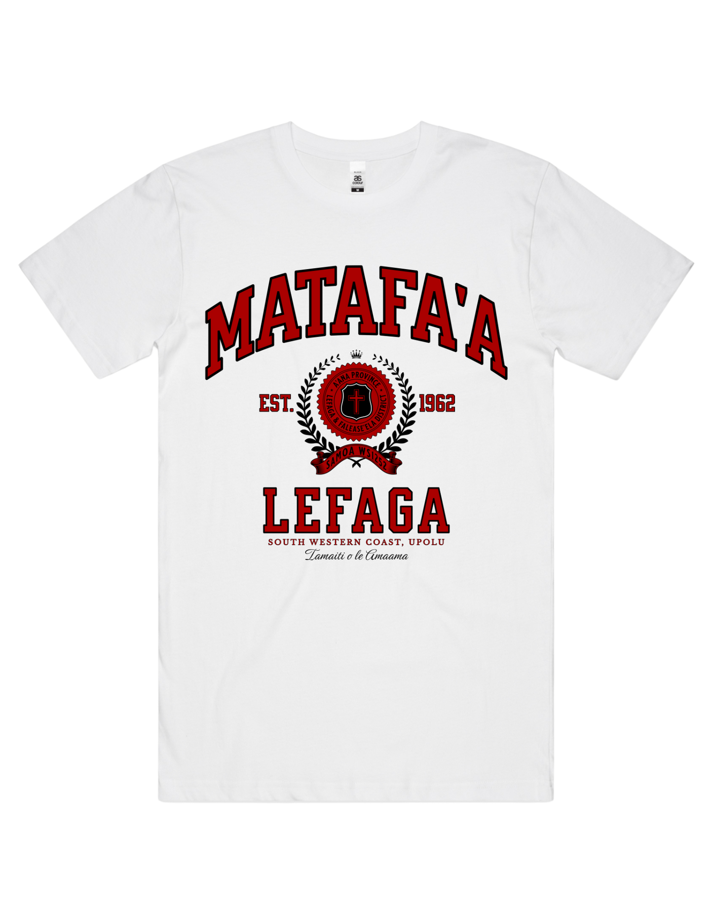 Matafa'a Lefaga Varsity Tee 5050 - AS Colour - Red Print