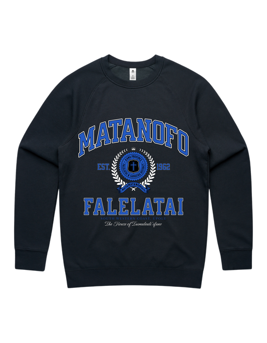 Matanofo Varsity Crewneck 5100 - AS Colour - Mid Blue Print