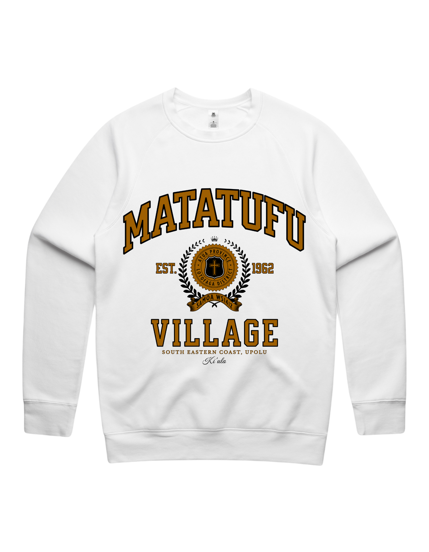 Matatufu Varsity Crewneck 5100 - AS Colour - Brown Print