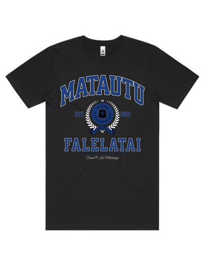 Matautu Falelatai Varsity Tee 5050 - AS Colour - Mid Blue Print