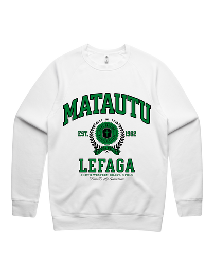 Matautu Lefaga Varsity Crewneck 5100 - AS Colour - Green Print