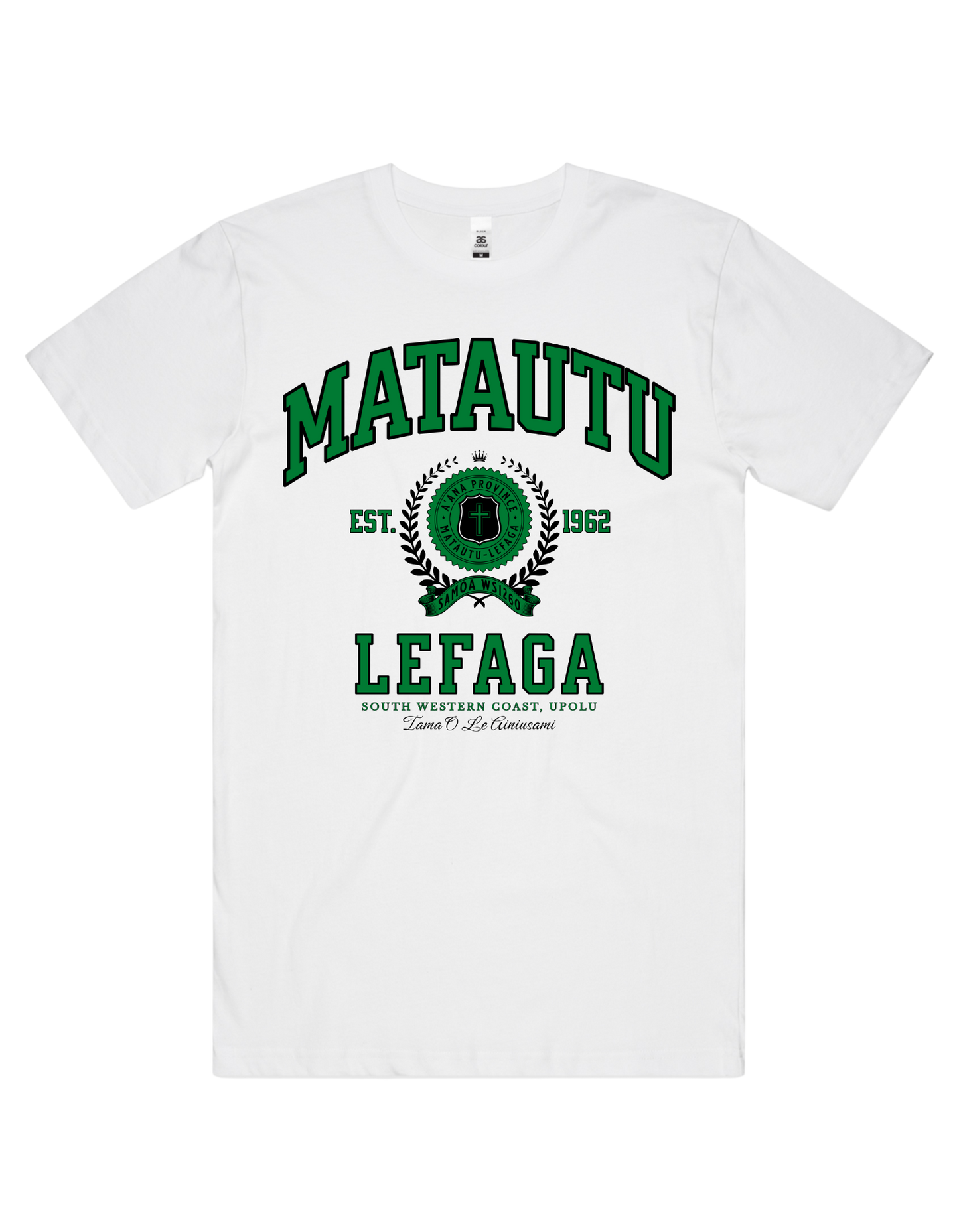 Matautu Lefaga Varsity Tee 5050 - AS Colour - Green Print