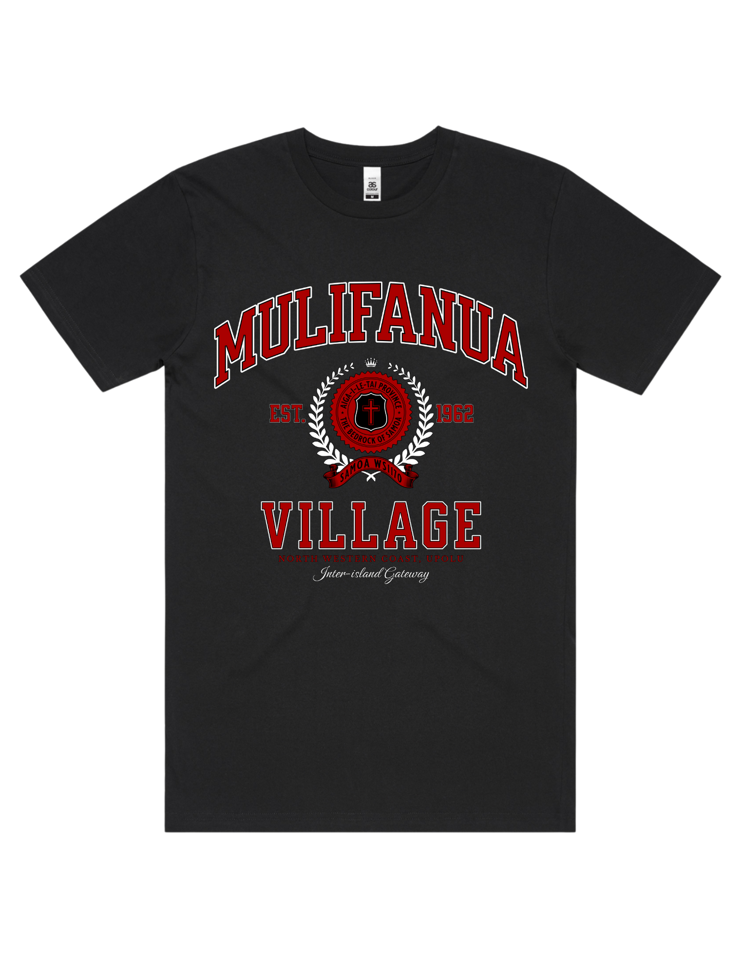 Mulifanua Varsity Tee 5050 - AS Colour - Red Print