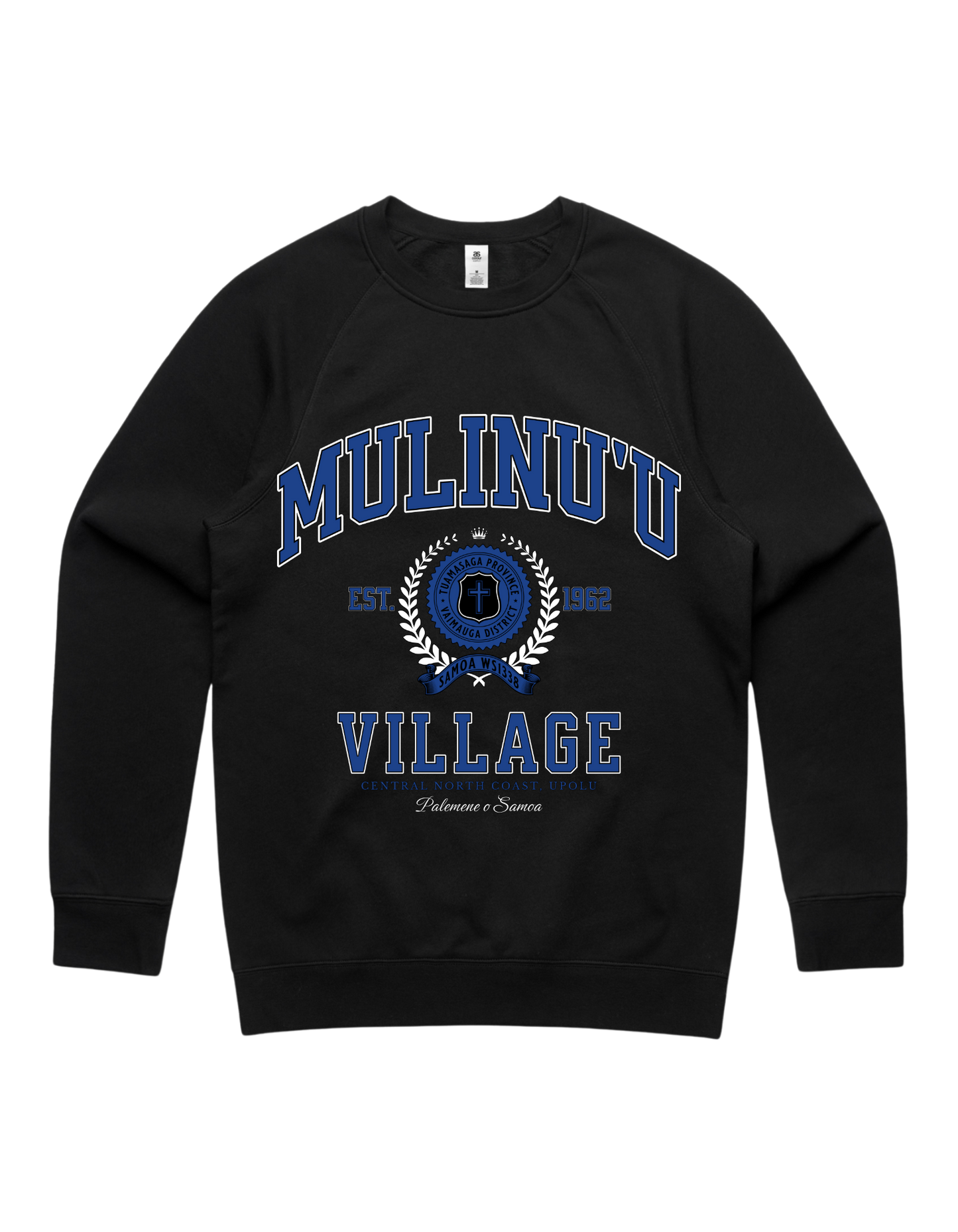 Mulinu'u Varsity Crewneck 5100 - AS Colour - Mid Blue Print