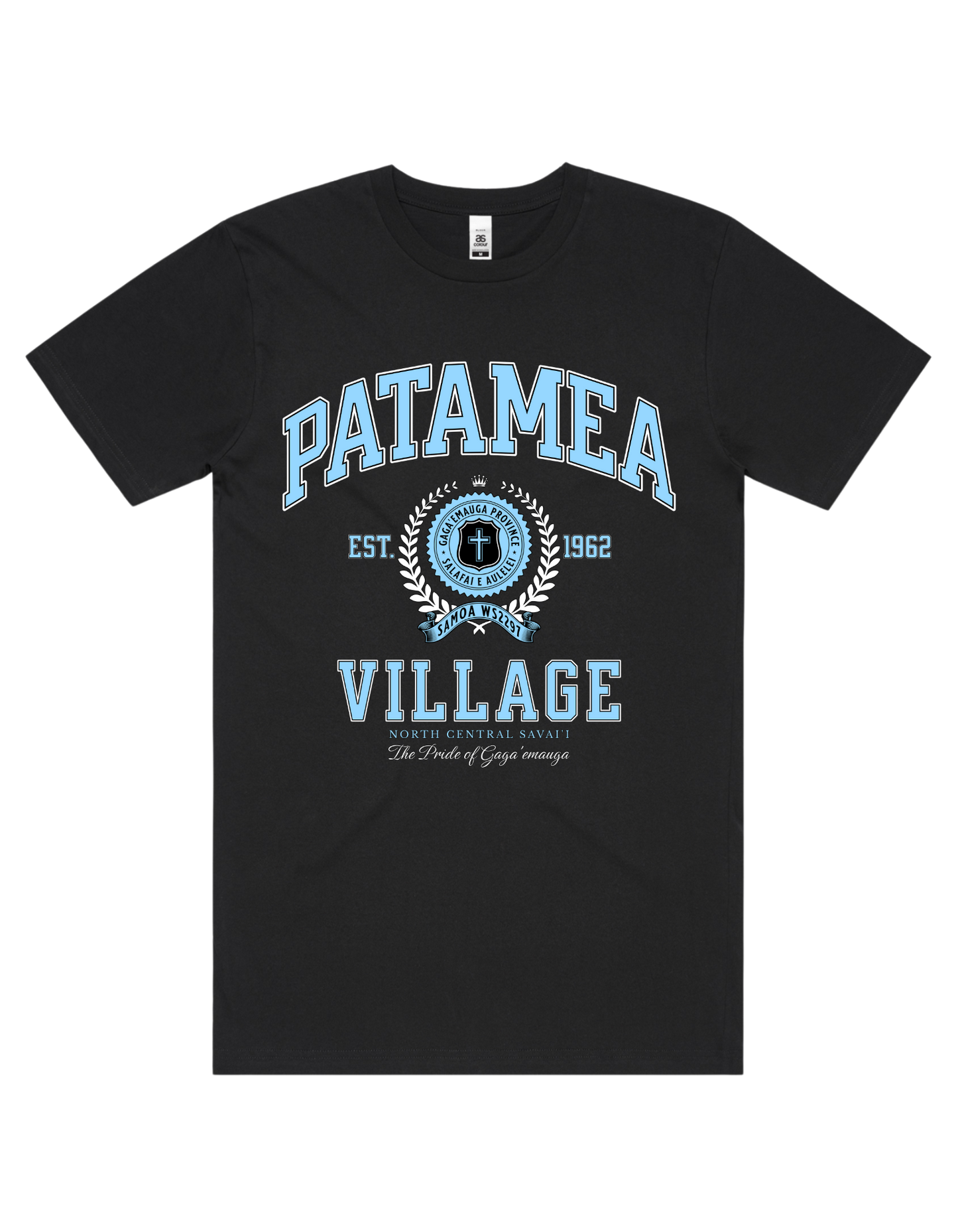 Patamea Varsity Tee 5050 - AS Colour - Sky Blue Print