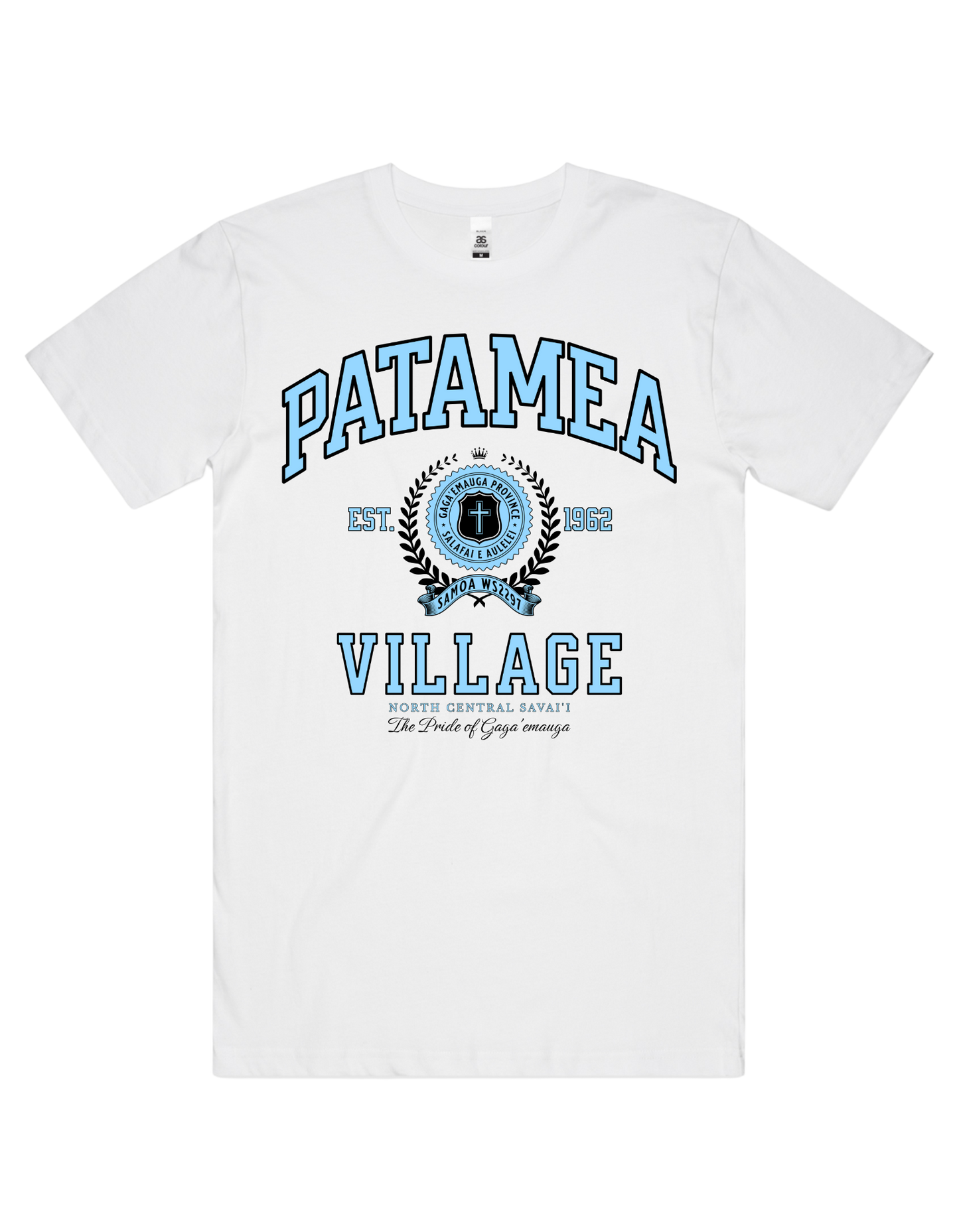 Patamea Varsity Tee 5050 - AS Colour - Sky Blue Print