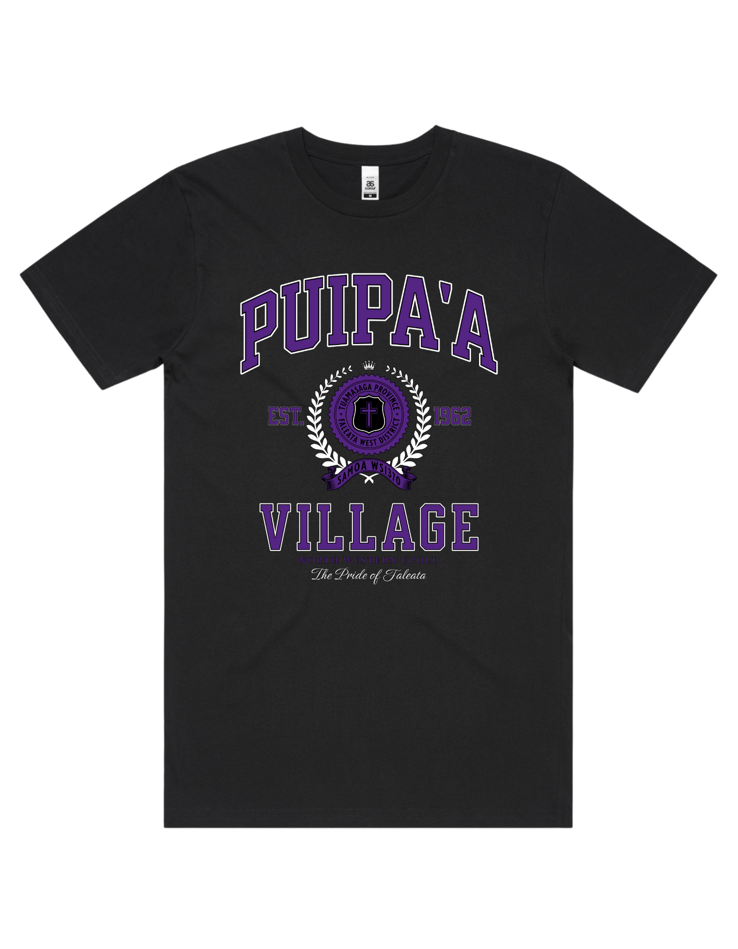 Puipa'a Varsity Tee 5050 - AS Colour - Purple Print