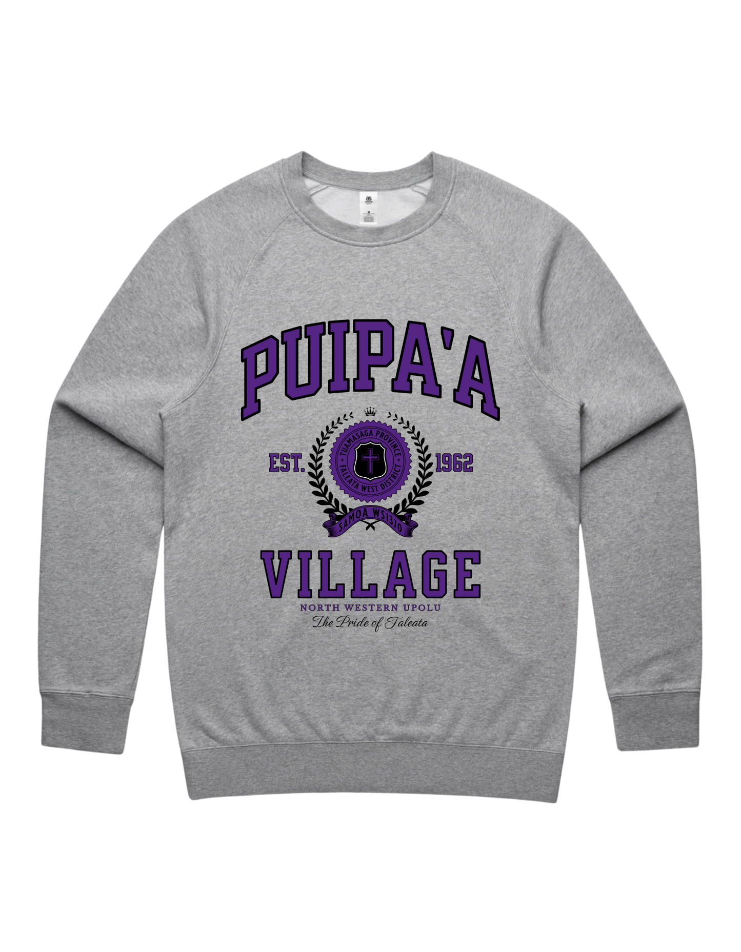 Puipa'a Varsity Crewneck 5100 - AS Colour - Purple Print