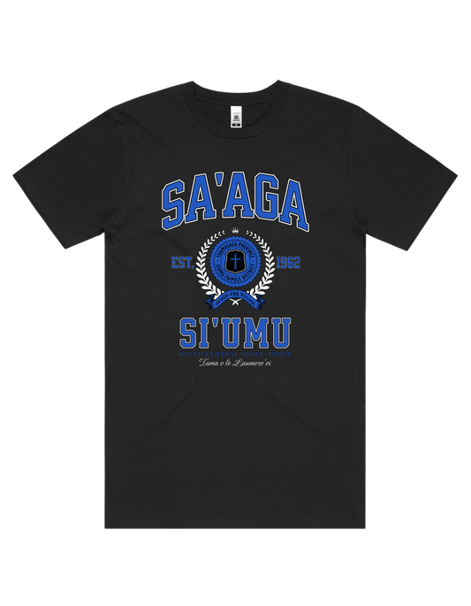 Sa'aga Siumu Varsity Tee 5050 - AS Colour - Mid Blue Print