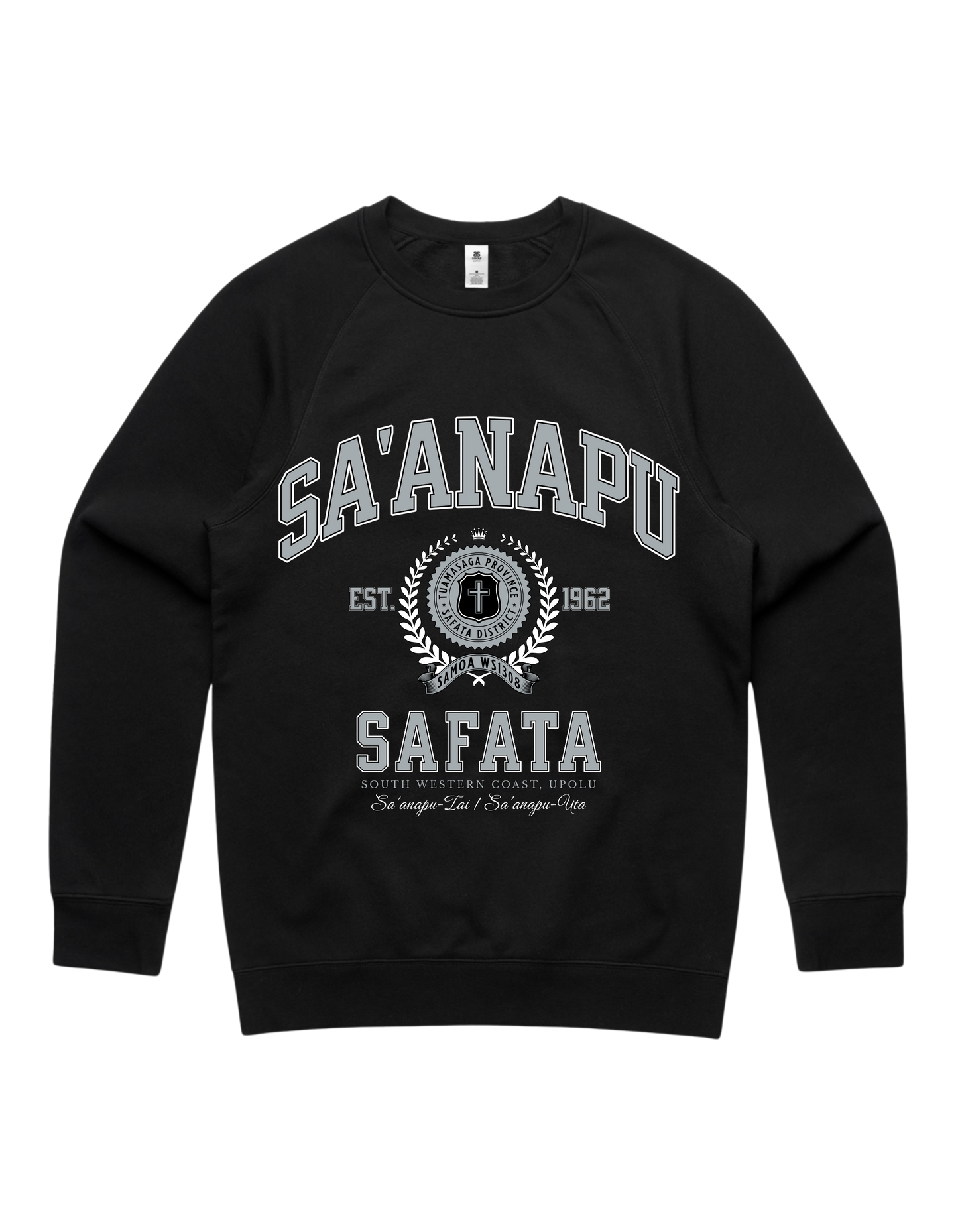 Sa'anapu Varsity Crewneck 5100 - AS Colour - Silver Print