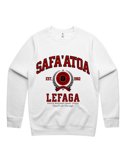 Safa'atoa Lefaga Varsity Crewneck 5100 - AS Colour - Red Print