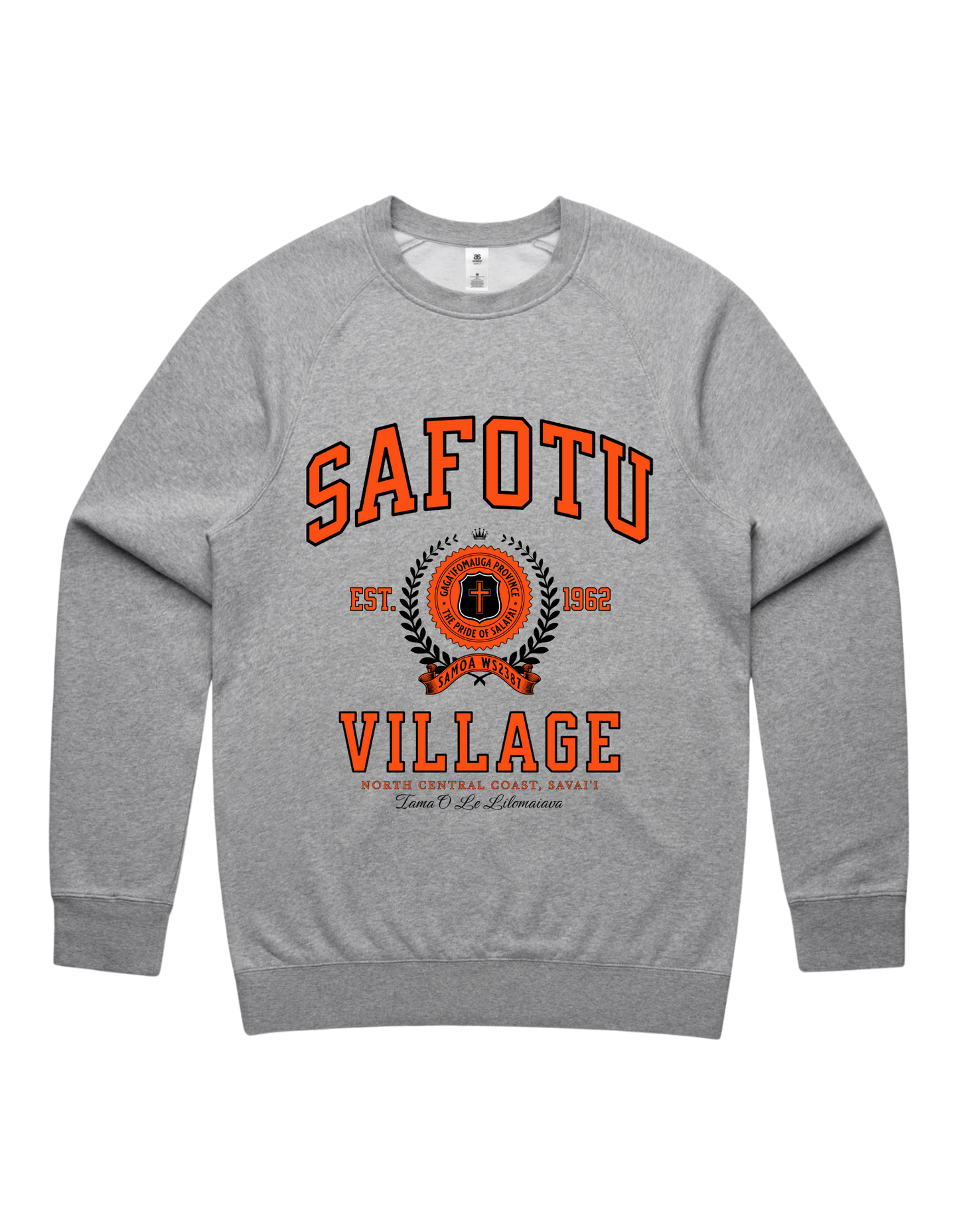 Safotu Varsity Crewneck 5100 - AS Colour - Orange Print