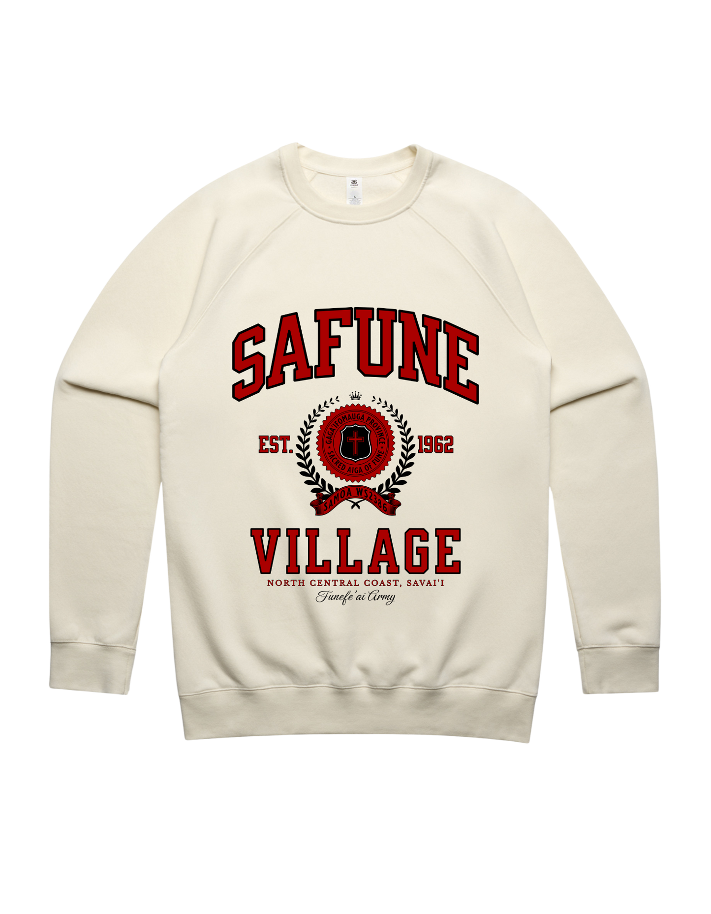 Safune Varsity Crewneck 5100 - AS Colour - Red Print