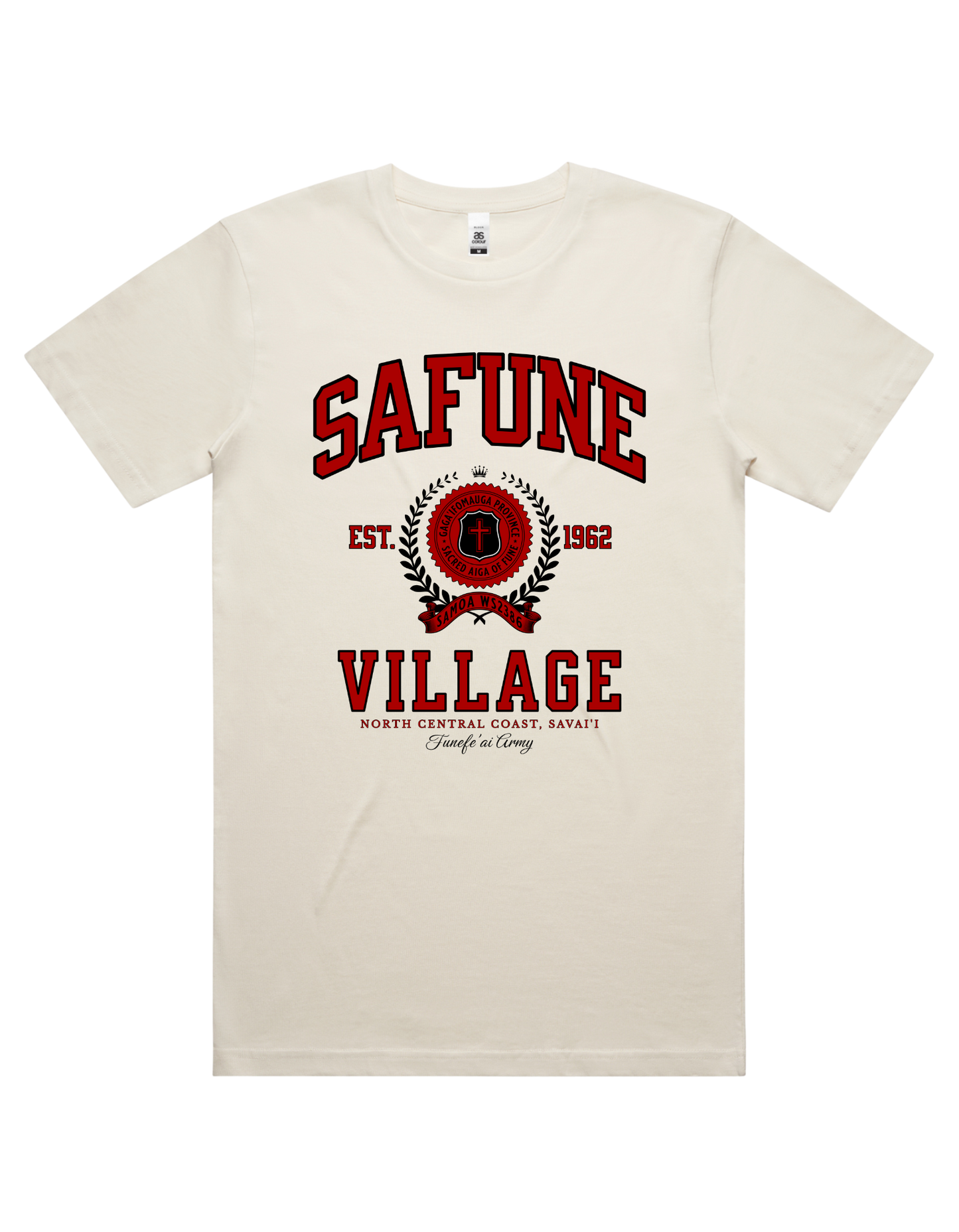 Safune Varsity Tee 5050 - AS Colour - Red Print