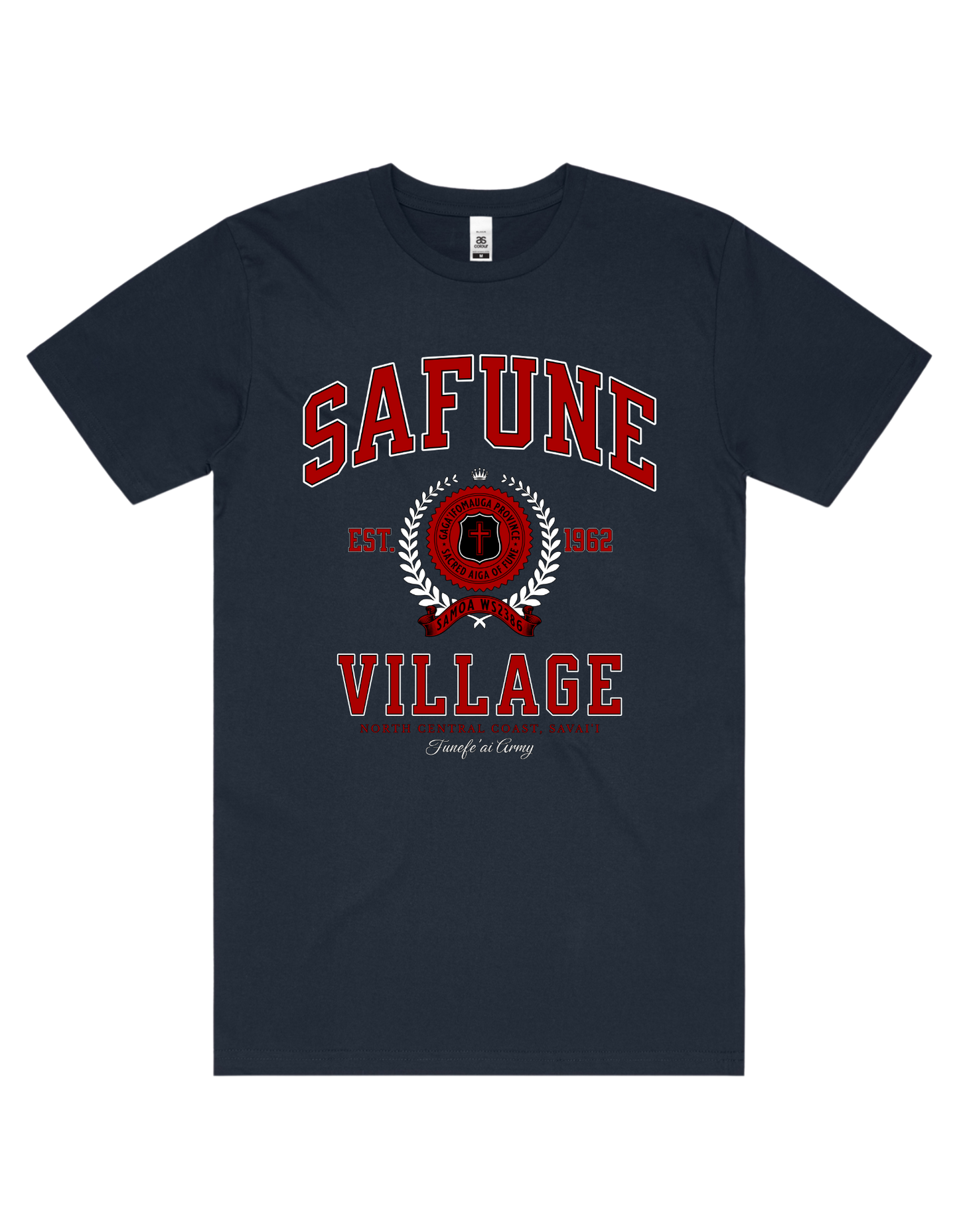 Safune Varsity Tee 5050 - AS Colour - Red Print