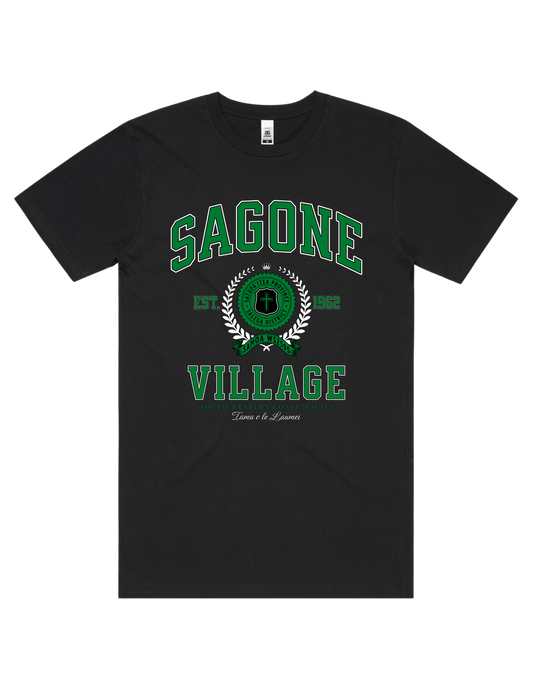 Sagone Varsity Tee 5050 - AS Colour - Green Print