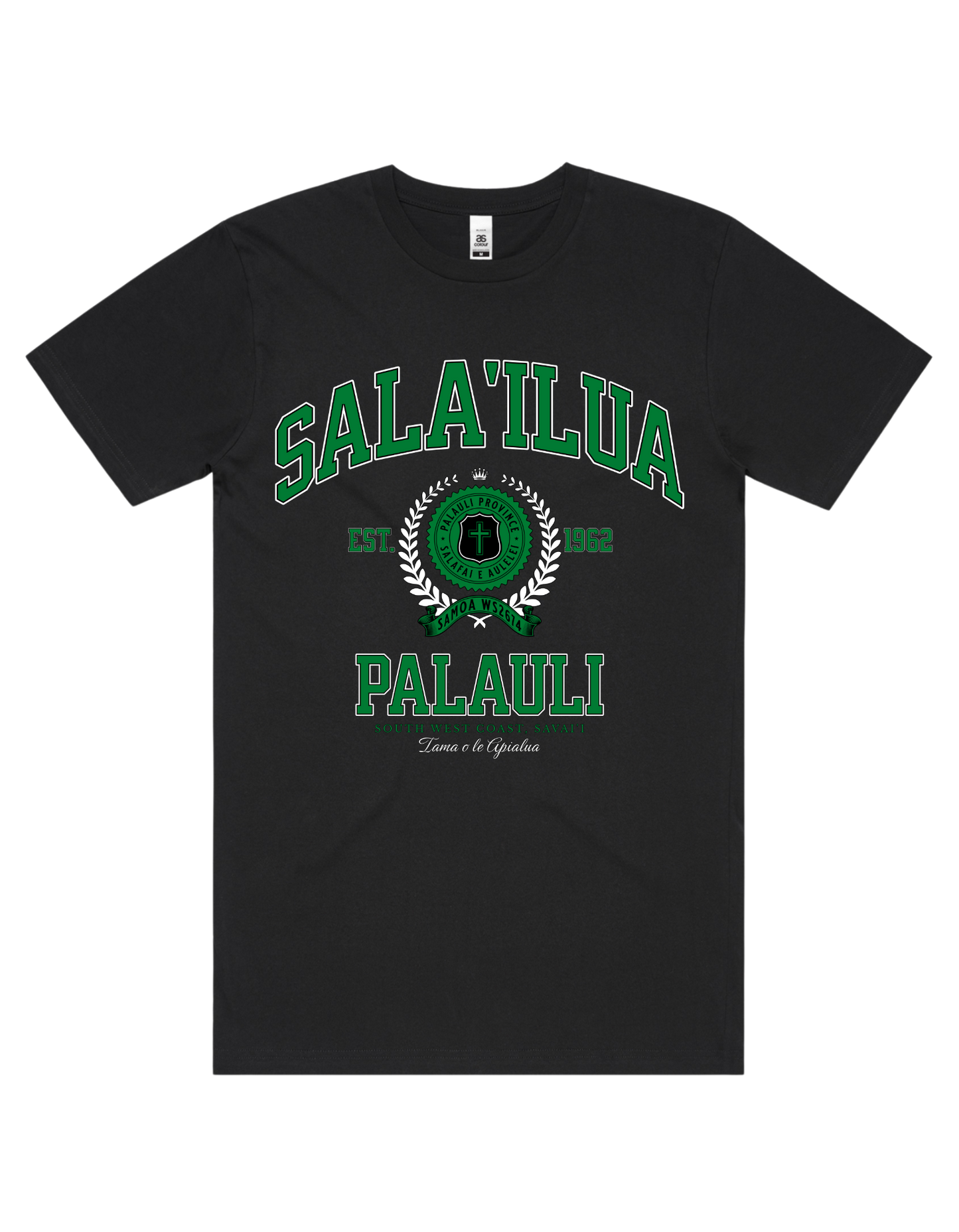 Sala'ilua Varsity Tee 5050 - AS Colour - Green Print