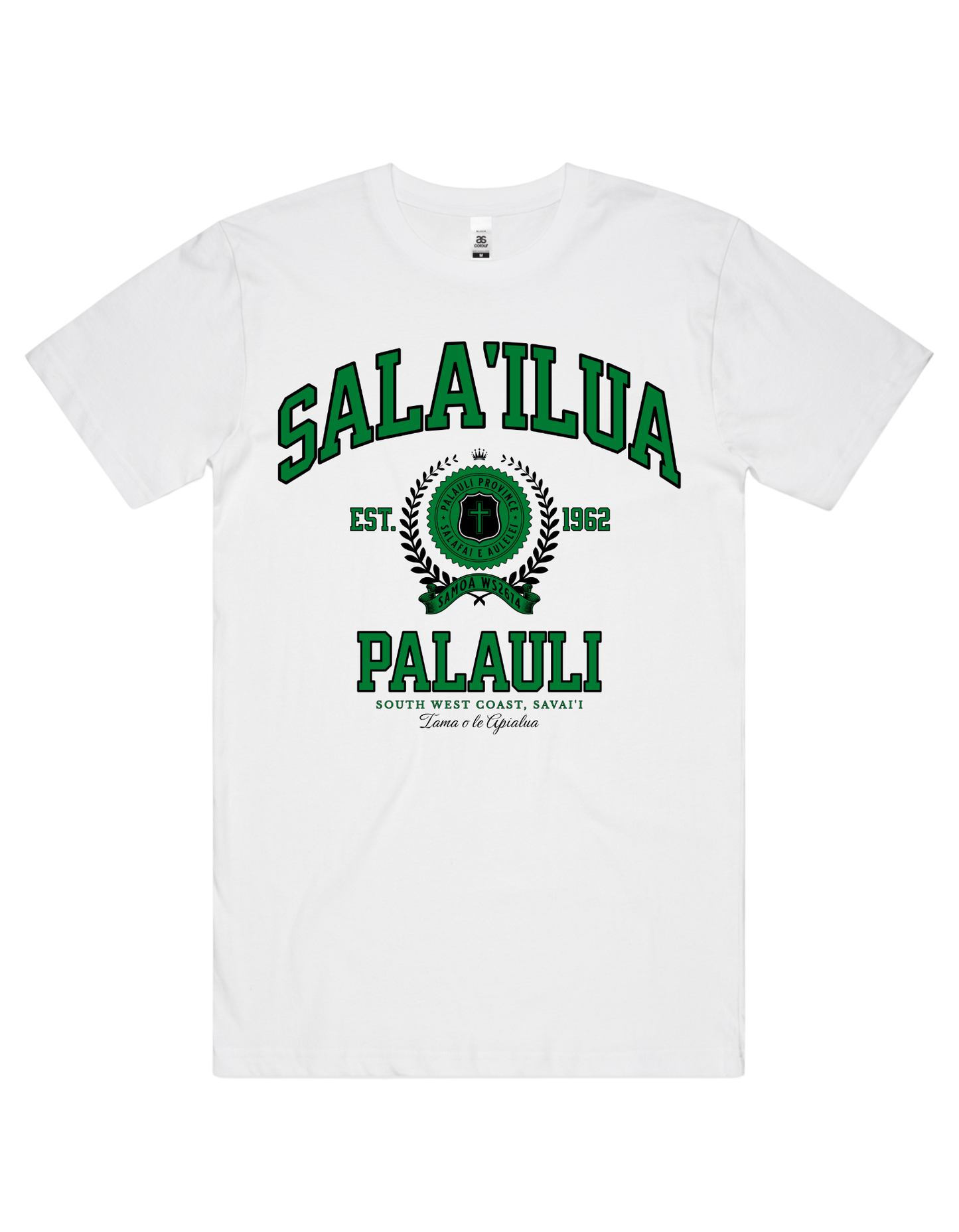 Sala'ilua Varsity Tee 5050 - AS Colour - Green Print