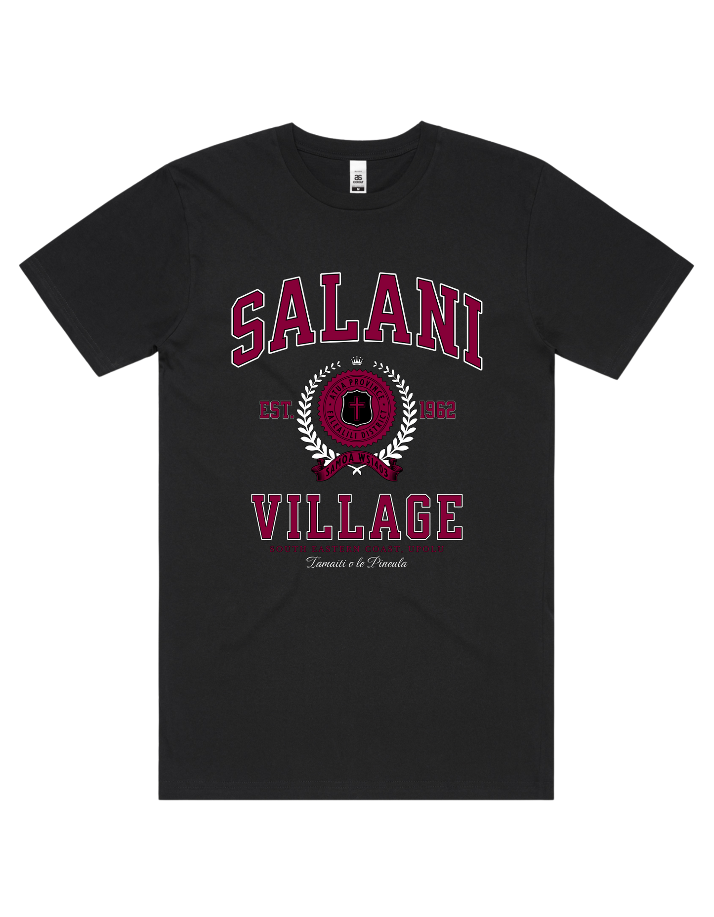 Salani Varsity Tee 5050 - AS Colour - Wine Print