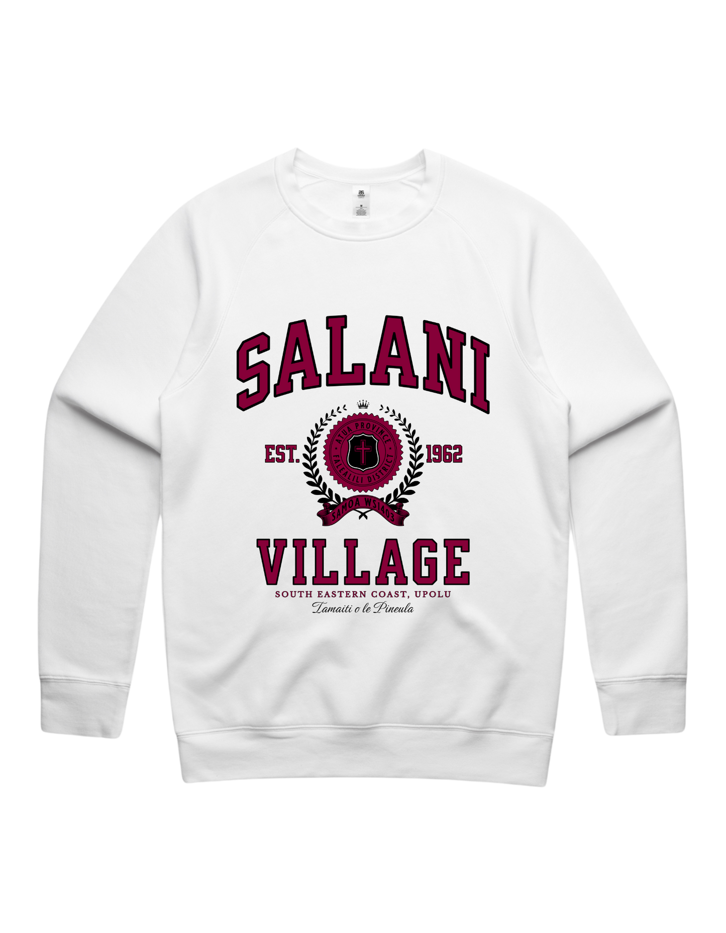 Salani Varsity Crewneck 5100 - AS Colour - Wine Print