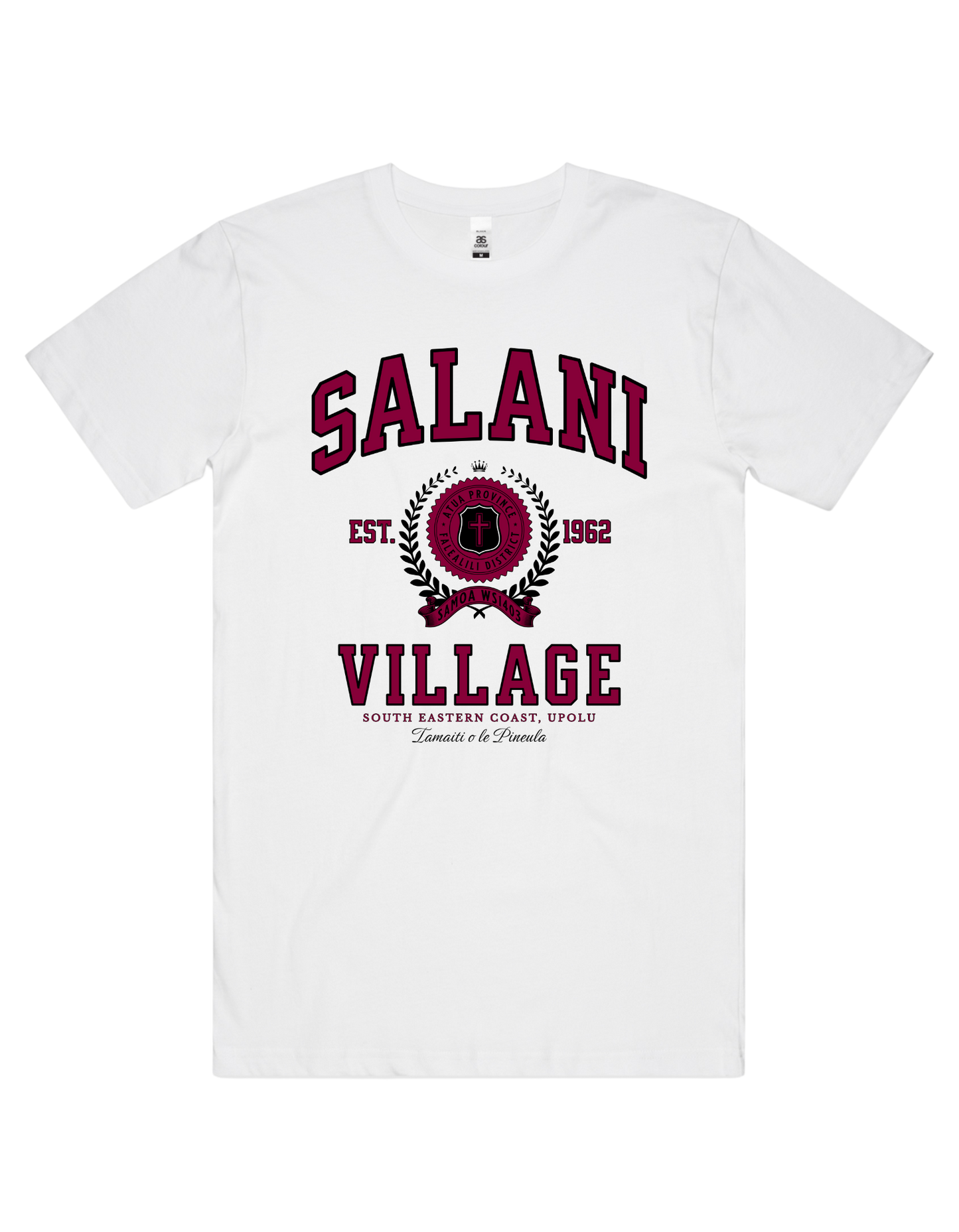 Salani Varsity Tee 5050 - AS Colour - Wine Print