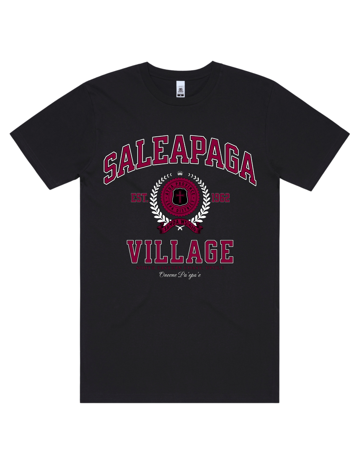 Saleapaga Varsity Tee 5050 - AS Colour - Wine Print