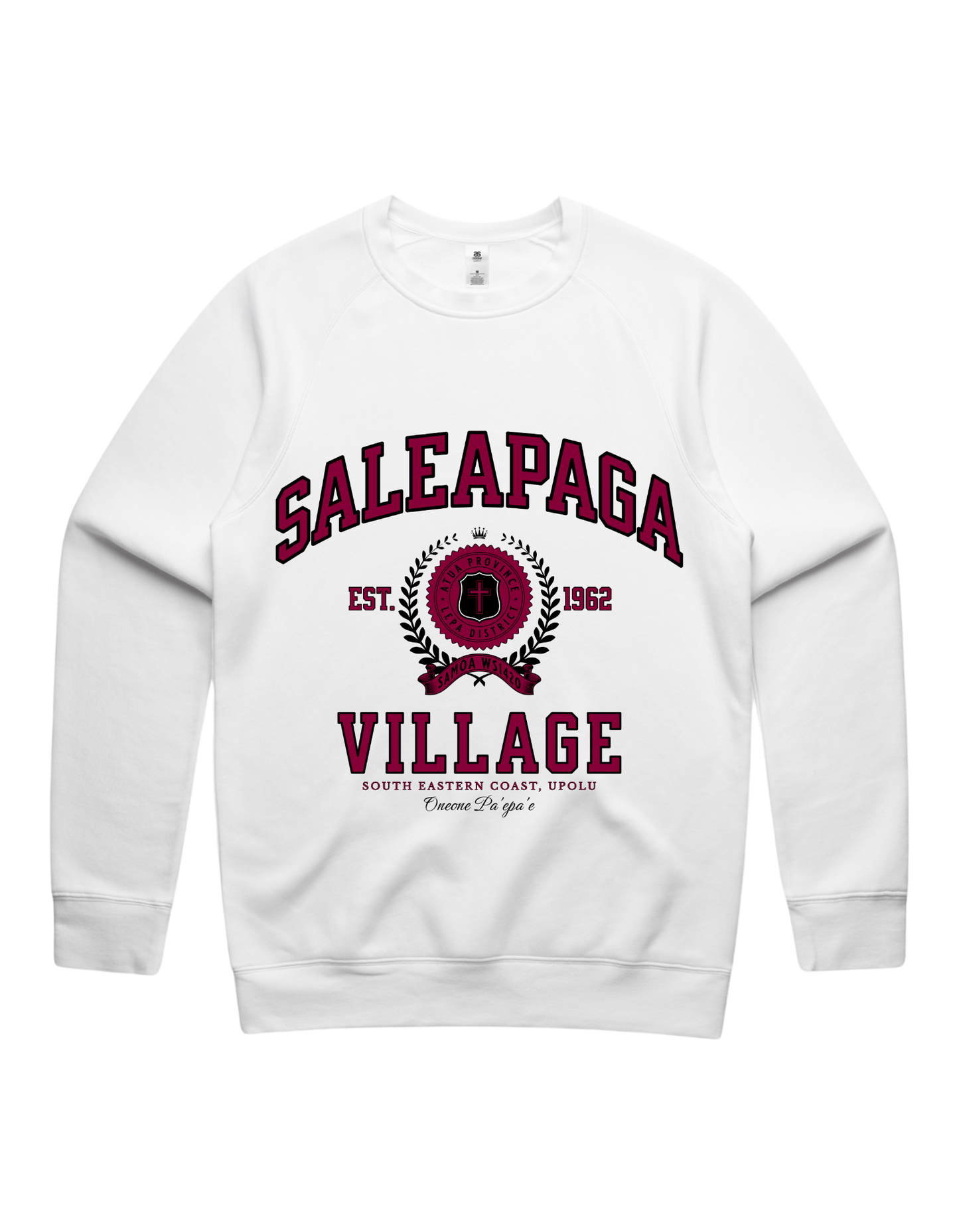 Saleapaga Varsity Crewneck 5100 - AS Colour - Wine Print