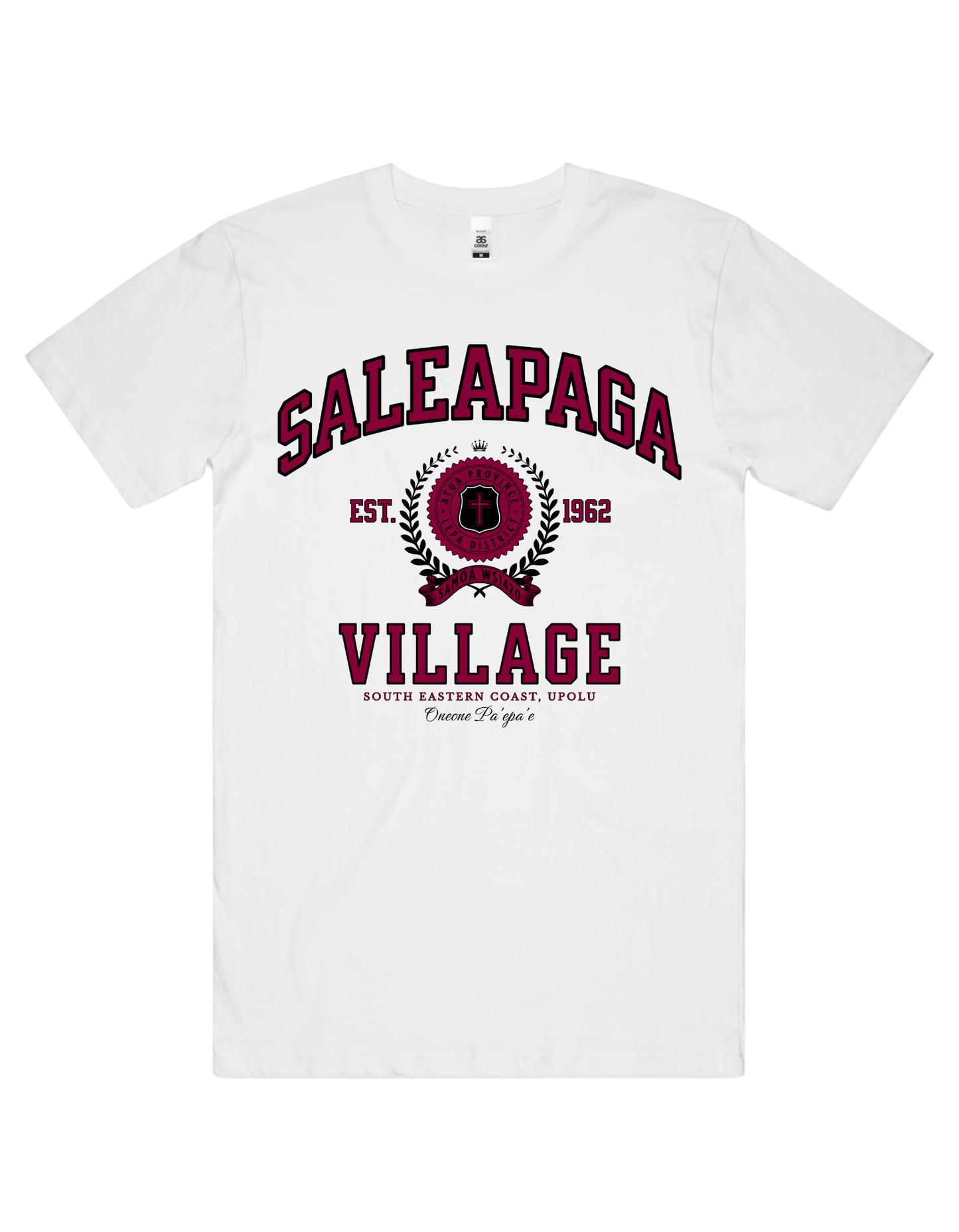 Saleapaga Varsity Tee 5050 - AS Colour - Wine Print