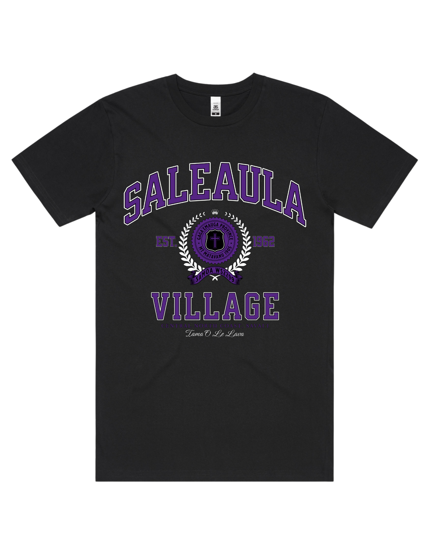 Saleaula Varsity Tee 5050 - AS Colour - Purple Print