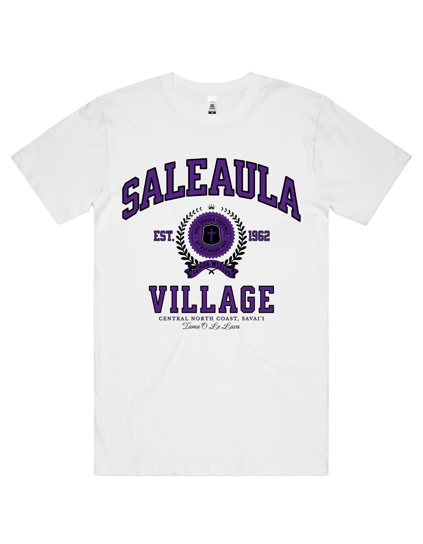 Saleaula Varsity Tee 5050 - AS Colour - Purple Print