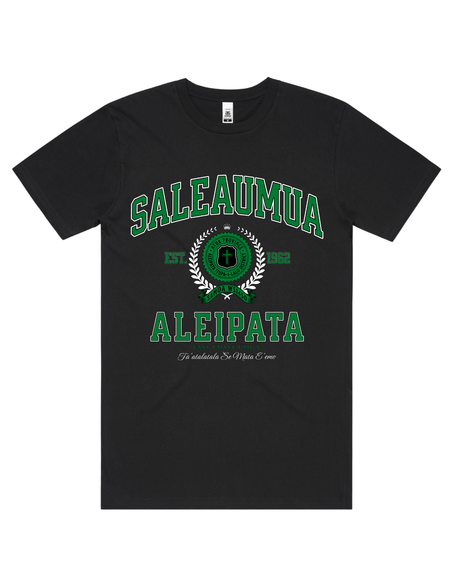 Saleaumua Varsity Tee 5050 - AS Colour - Green Print