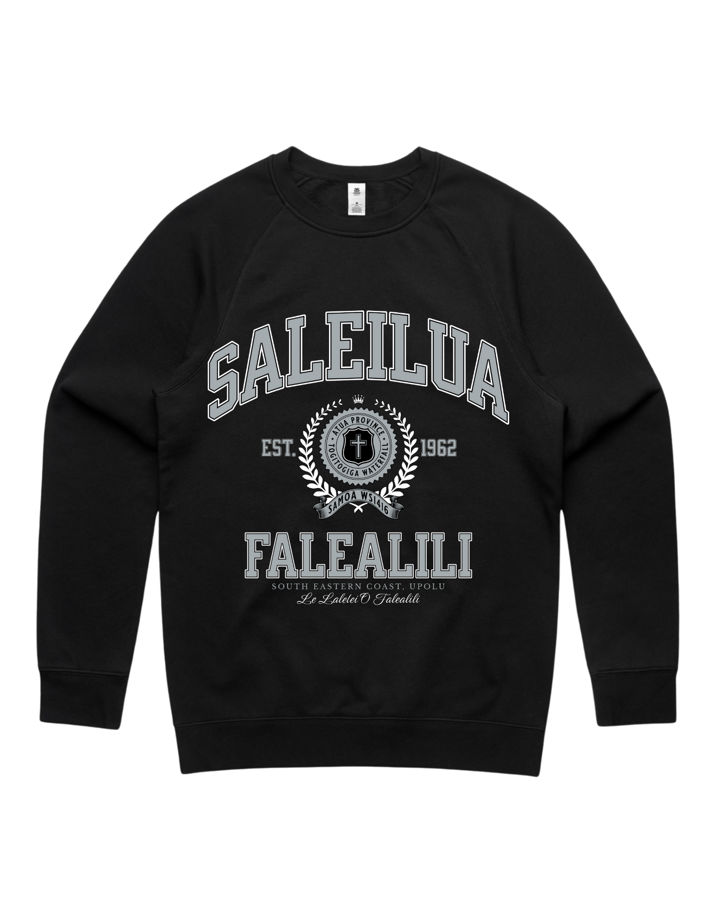 Saleilua Falealili Varsity Crewneck 5100 - AS Colour - Silver Print