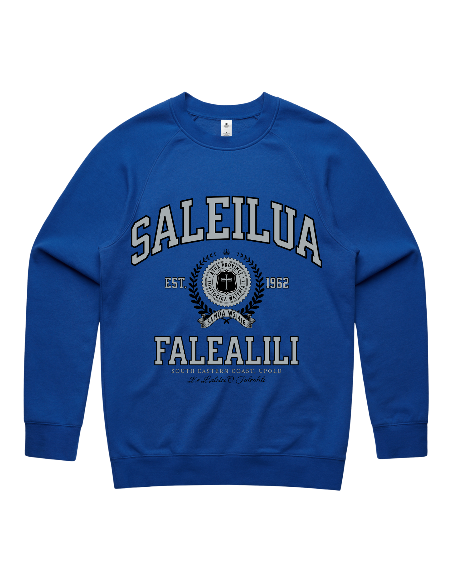 Saleilua Falealili Varsity Crewneck 5100 - AS Colour - Silver Print