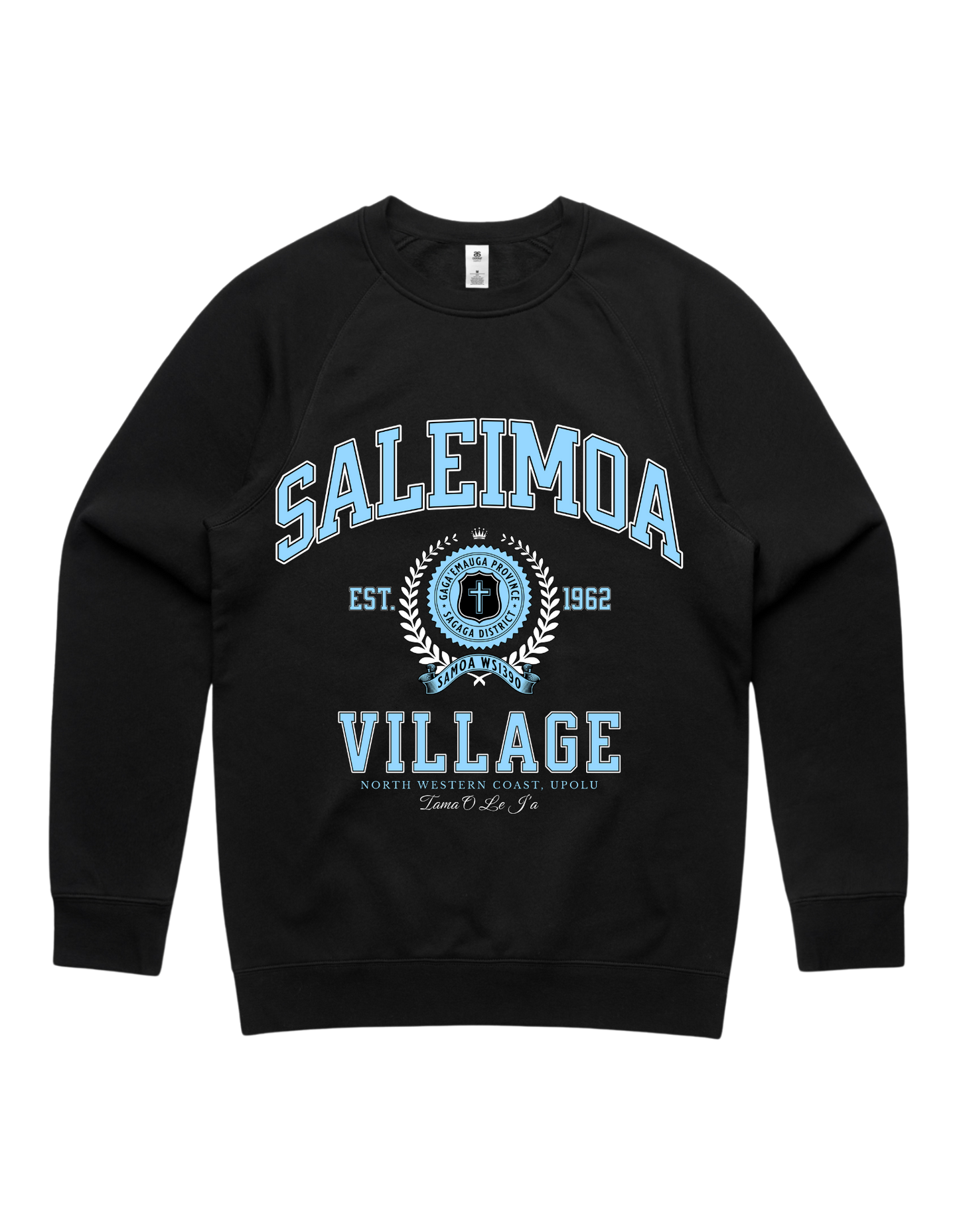 Saleimoa Varsity Crewneck 5100 - AS Colour - Sky Blue Print