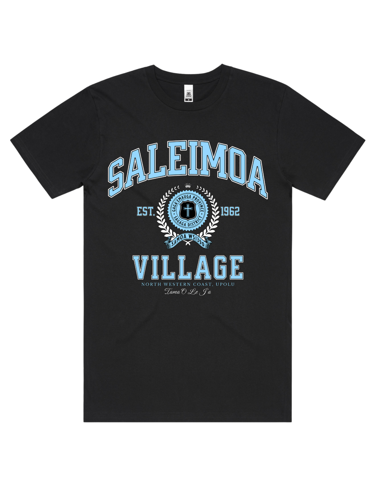 Saleimoa Varsity Tee 5050 - AS Colour - Sky Blue Print