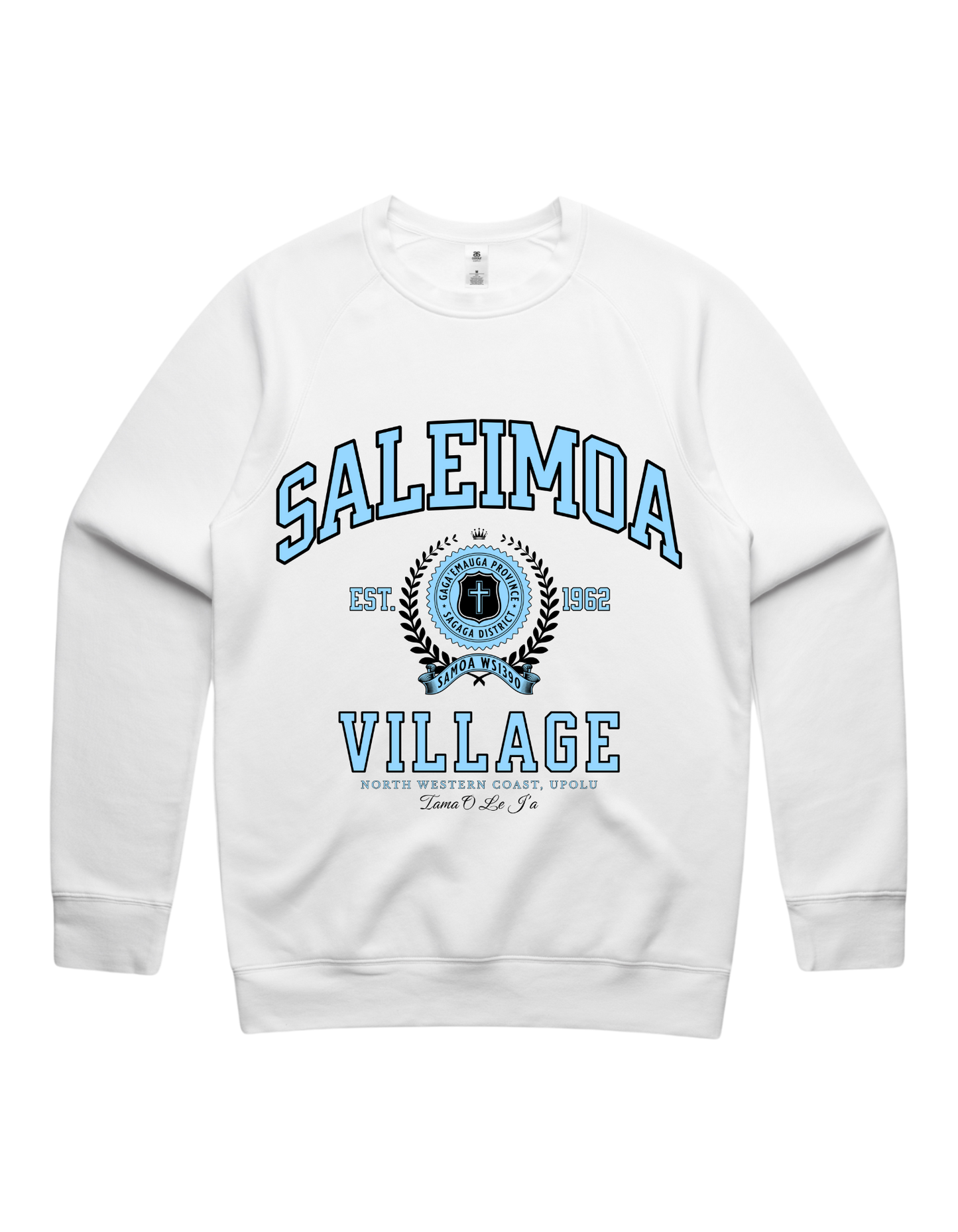 Saleimoa Varsity Crewneck 5100 - AS Colour - Sky Blue Print