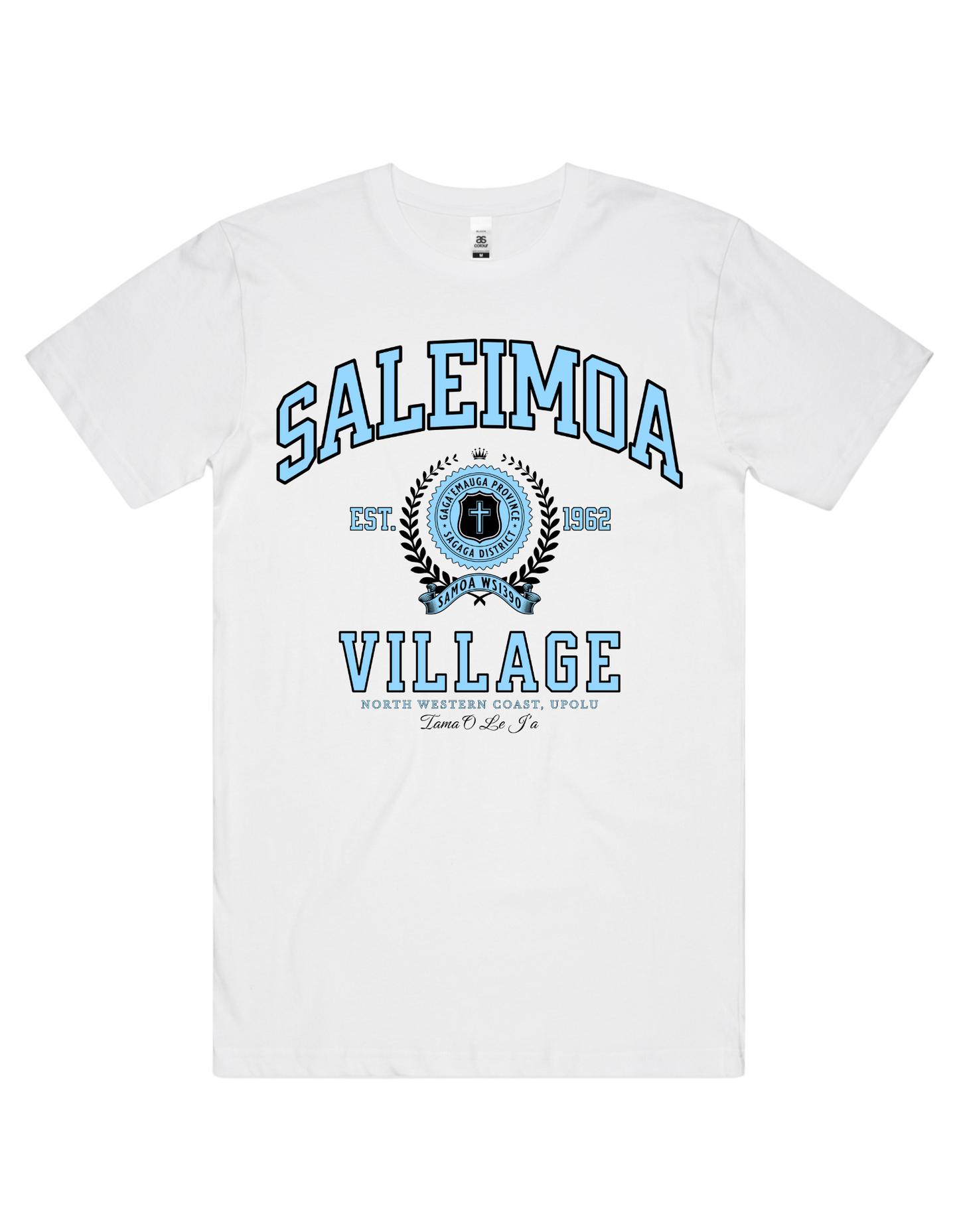 Saleimoa Varsity Tee 5050 - AS Colour - Sky Blue Print