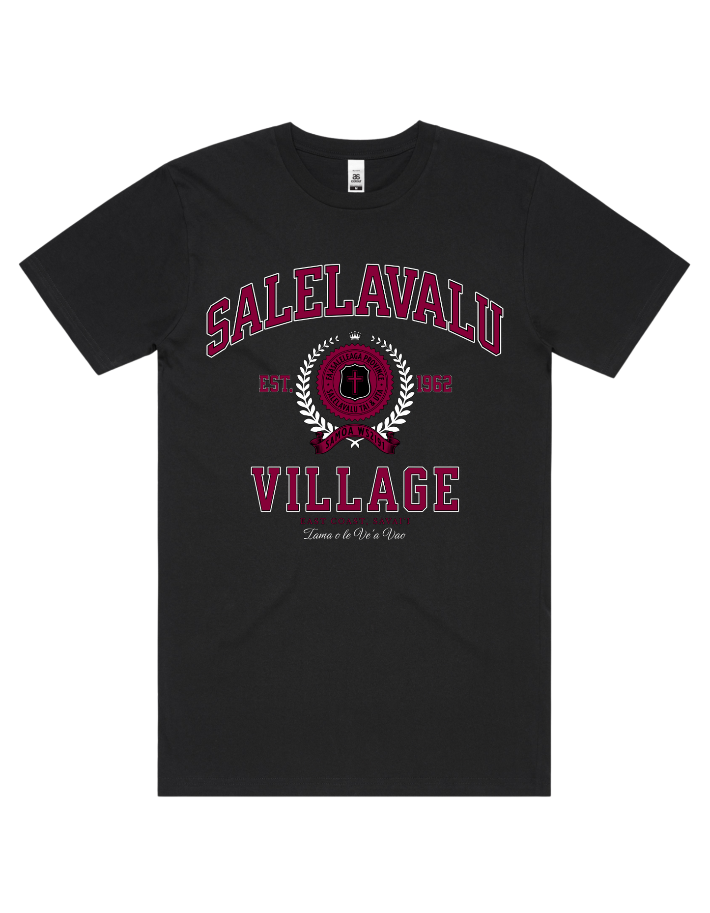 Salelavalu Varsity Tee 5050 - AS Colour - Wine Print