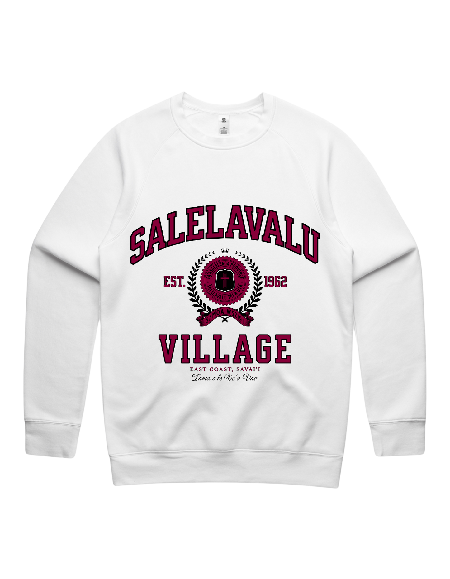 Salelavalu Varsity Crewneck 5100 - AS Colour - Wine Print