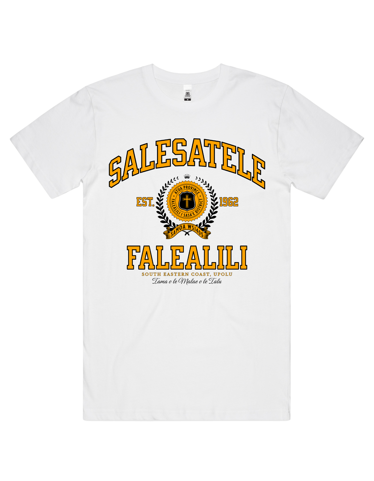 Salesatele Falealili Varsity Tee 5050 - AS Colour - Gold Print