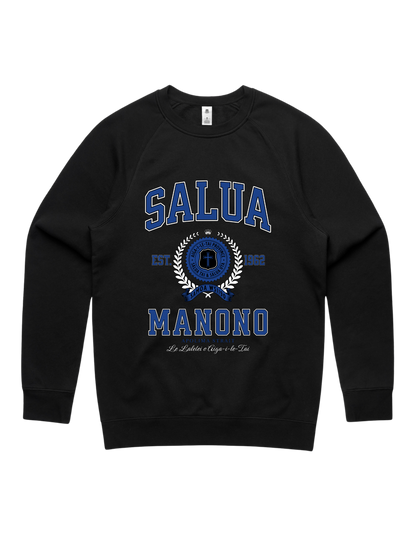 Salua Manono Varsity Crewneck 5100 - AS Colour - Mid Blue Print