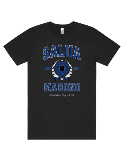 Salua Manono Varsity Tee 5050 - AS Colour - Mid Blue Print