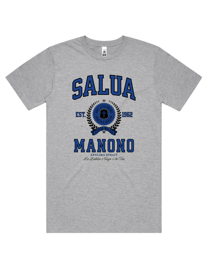 Salua Manono Varsity Tee 5050 - AS Colour - Mid Blue Print