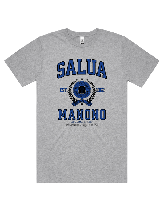 Salua Manono Varsity Tee 5050 - AS Colour - Mid Blue Print