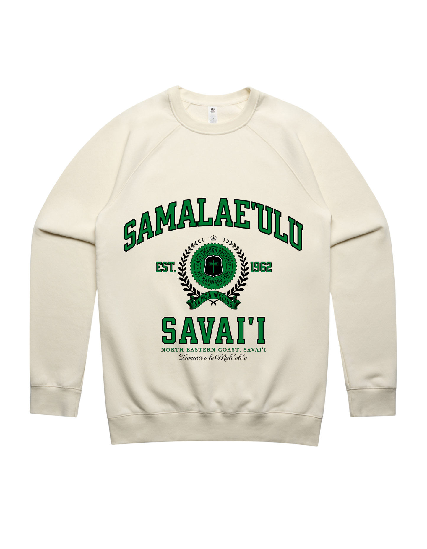 Samalaeulu Varsity Crewneck 5100 - AS Colour - Green Print