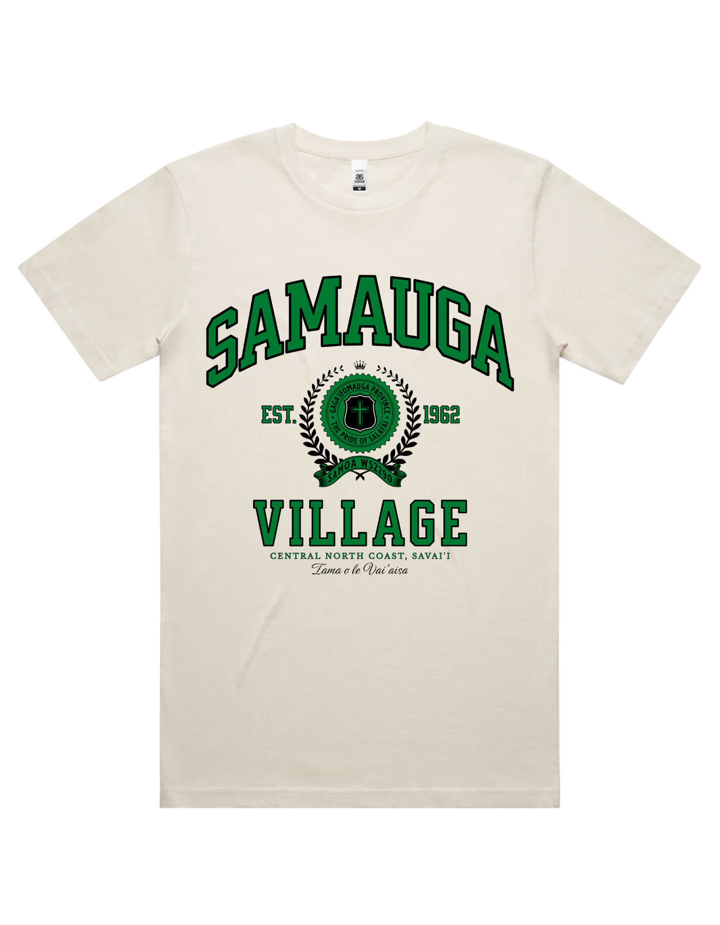 Samauga Varsity Tee 5050 - AS Colour - Green Print