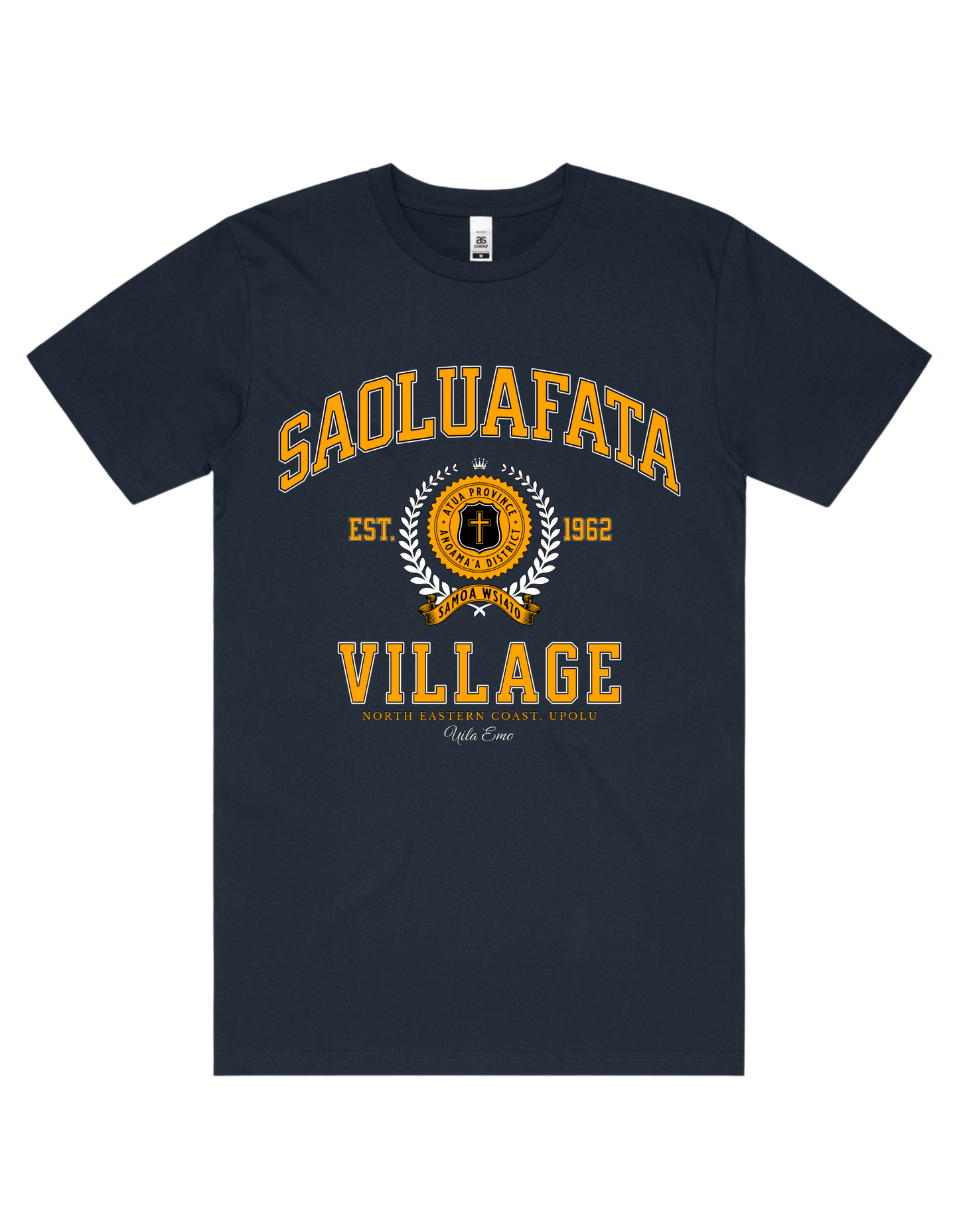 Saoluafata Varsity Tee 5050 - AS Colour - Gold Print